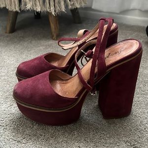 Free people heels / burgundy / free people